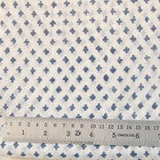 Small Floral Block Printed Cotton Indian Natural White Fabric